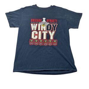Chicago Blackhawks Windy City Championship 2015 Dynasty Black T-Shirt Size L